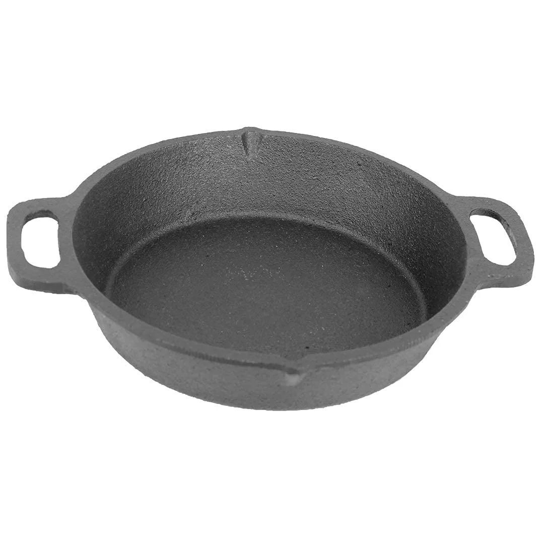 KITCHEN Cast Iron Double Handle Skillet Pan for Cooking