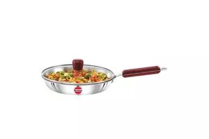 Hawkins Tri-Ply Stainless Steel Induction Compatible Frying Pan with Glass Lid