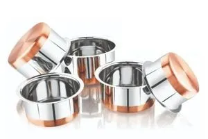 Copper Bottom Stainless Steel Tope Set 5Pcs Steel Tope