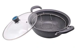 Inllex HQ Black Non-Stick Chip Pan Set Fryer