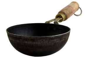 Navbharat Cast Iron Tadka Pan with Wood Handle