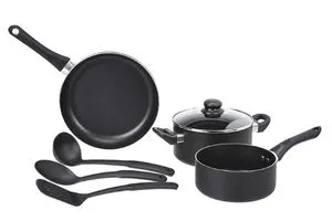 AmazonBasics 6 Piece Non-Stick Aluminium Cookware Set